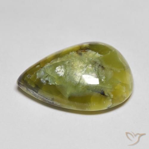 Opala Verde médio Natural 15.41ct, Formato de pêra, Opaco
