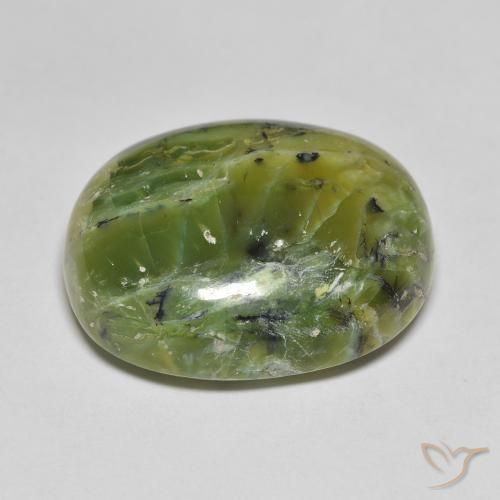 Opala Verde médio Natural 25.34ct, Almofada, Opaco