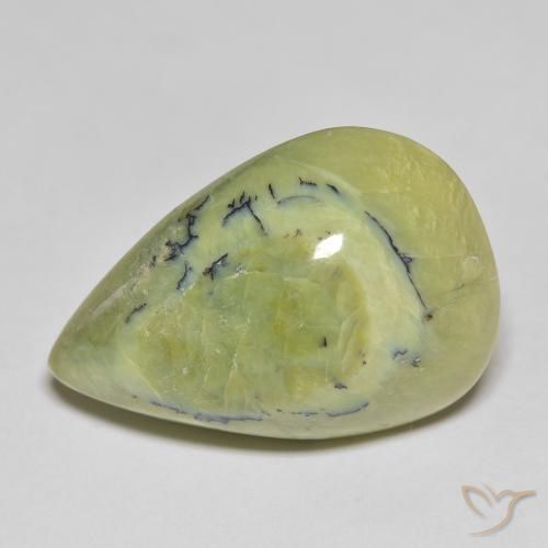22.34ct Natural Verde amarelado Opala, Formato de pêra, Opaco