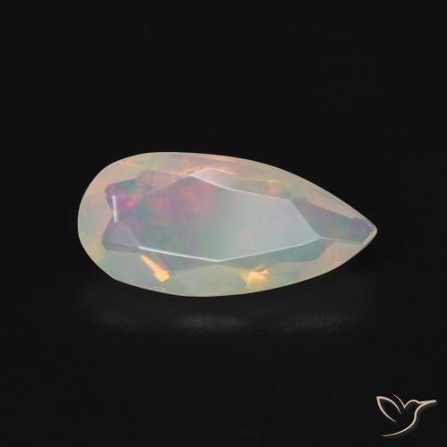 Opala Multicolorido Natural 0.76ct, Formato de pêra, Transparente