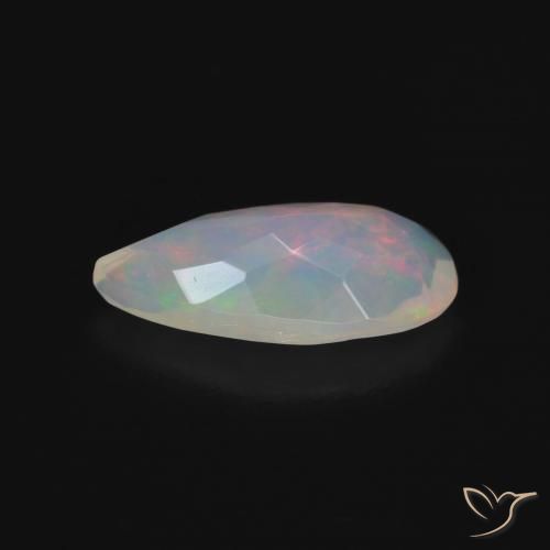 Opala Multicolorido Natural 0.76ct, Formato de pêra, Transparente