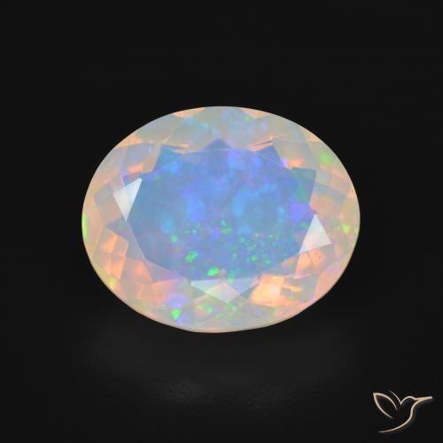 4.32ct Natural Multicolorido Opala, oval, Transparente