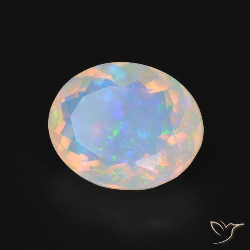 Opala Multicolorido Natural 4.32ct, oval, Transparente