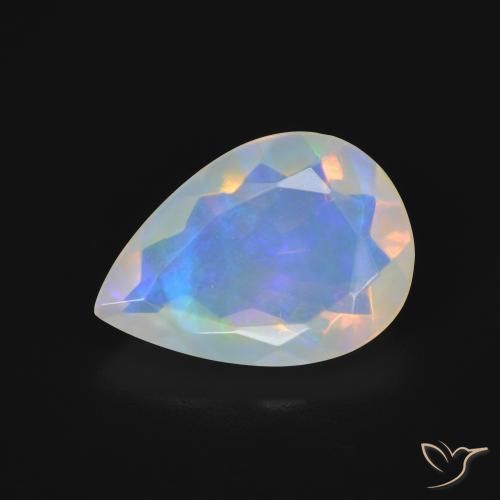3.01ct Natural Multicolorido Opala, Formato de pêra, Transparente
