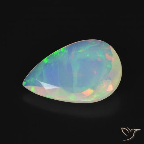 Opala Multicolorido Natural 2.54ct, Formato de pêra, Transparente