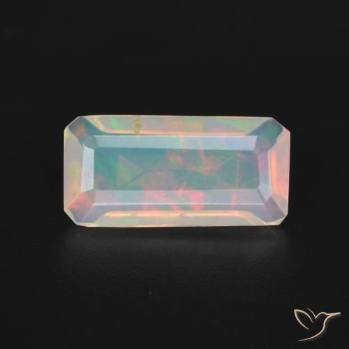 1.06ct Natural Multicolorido Opala, Corte Esmeralda, Transparente