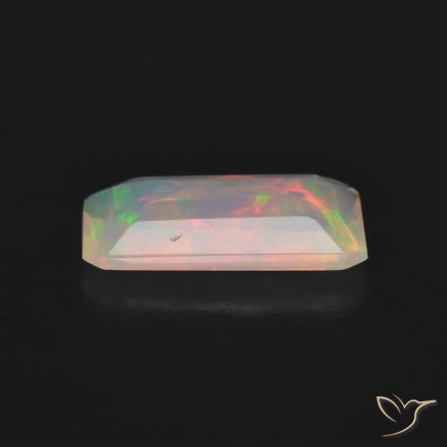 Opala Multicolorido Natural 1.06ct, Corte Octógono / Esmeralda, Transparente