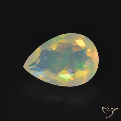 Opala Multicolorido Natural 1.43ct, Formato de pêra, Transparente
