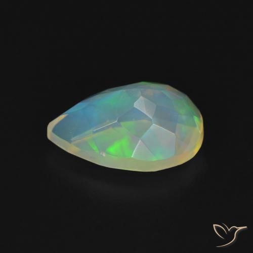 Opala Multicolorido Natural 1.43ct, Formato de pêra, Transparente