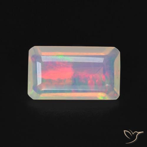 1.35ct Natural Multicolorido Opala, Corte Esmeralda, Transparente