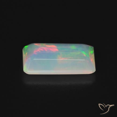 Opala Multicolorido Natural 1.35ct, Corte Octógono / Esmeralda, Transparente