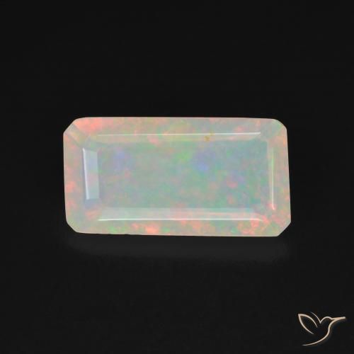 1.46ct Natural Multicolorido Opala, Corte Esmeralda, Transparente