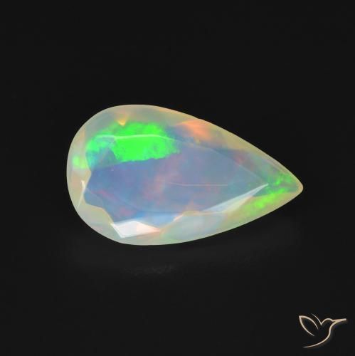 1.11ct Natural Multicolorido Opala, Formato de pêra, Transparente