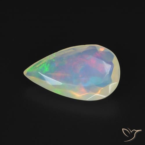 Opala Multicolorido Natural 1.11ct, Formato de pêra, Transparente