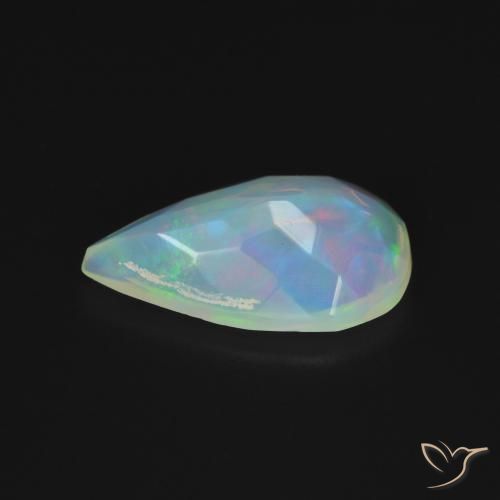 Opala Multicolorido Natural 1.11ct, Formato de pêra, Transparente