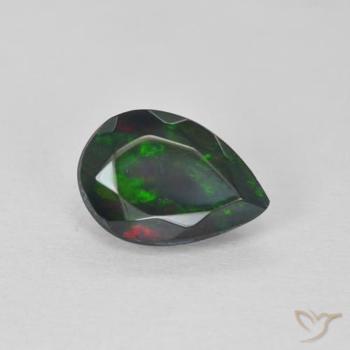 Opala Multicolorido Natural 0.95ct, Formato de pêra, Translúcido