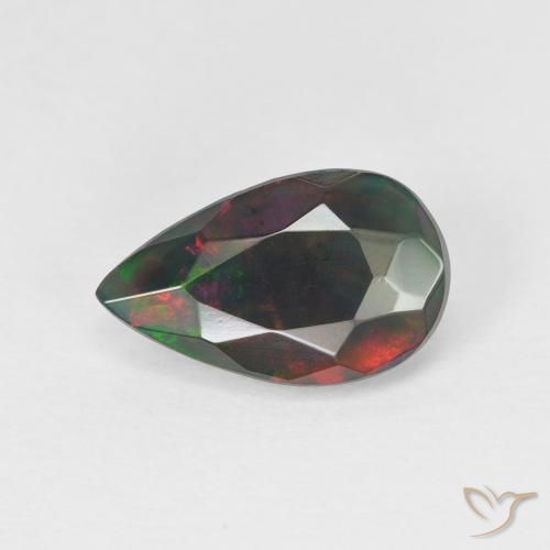 1.11ct Natural Multicolorido Opala, Formato de pêra, Translúcido