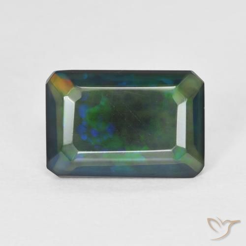 1.70ct Natural Multicolorido Opala, Corte Esmeralda, Translúcido