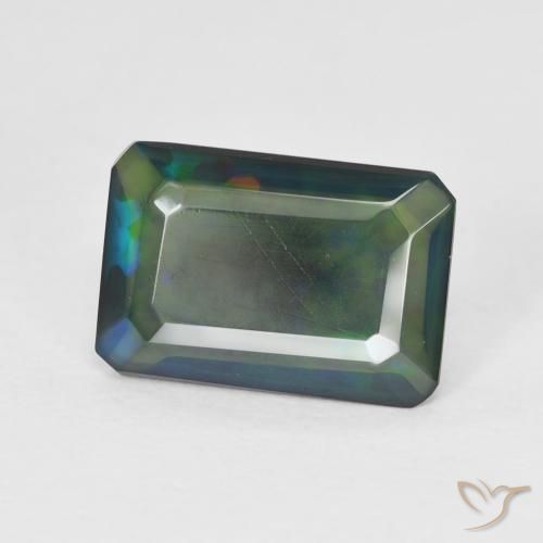 Opala Multicolorido Natural 1.70ct, Corte Octógono / Esmeralda, Translúcido