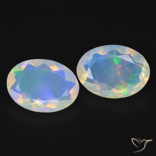 Pedras preciosas de Opala Multicolorido natural de 3.57 ct, oval, Transparente