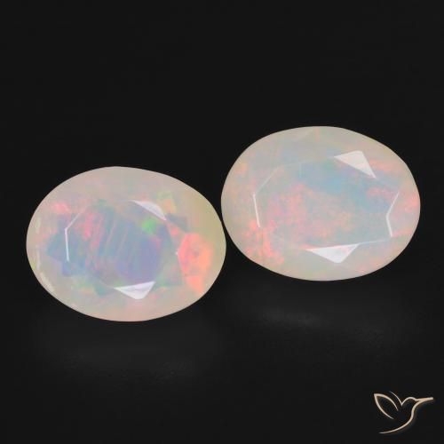 Pedras preciosas de Opala Multicolorido natural de 3.30 ct, oval, Translúcido