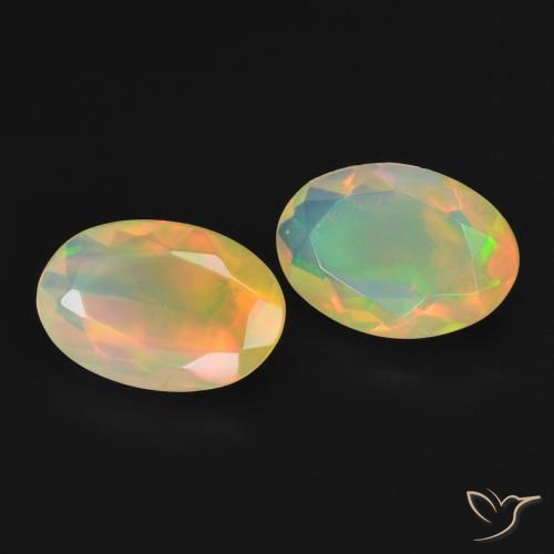 Pedras preciosas de Opala Multicolorido natural de 2.22 ct, oval, Translúcido