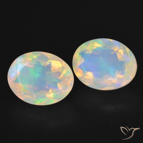 Pedras preciosas de Opala Multicolorido natural de 4.65 ct, oval, Transparente