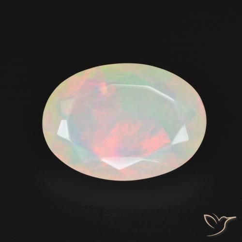 2.71ct Natural Branco multicor Opala, oval, Translúcido