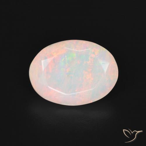 1.87ct Natural Branco multicor Opala, oval, Translúcido