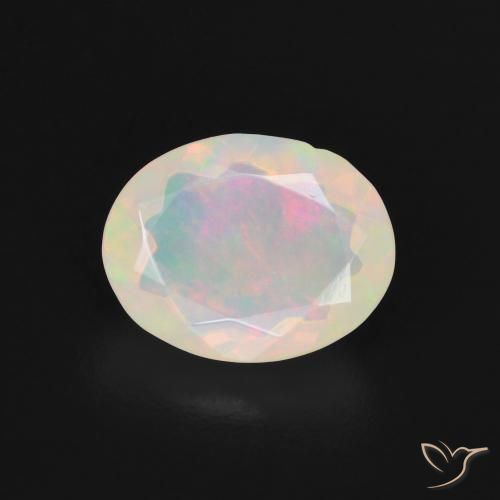 1.62ct Natural Branco multicor Opala, oval, Transparente