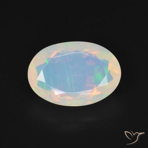 2.81ct Natural Branco multicor Opala, oval, Transparente