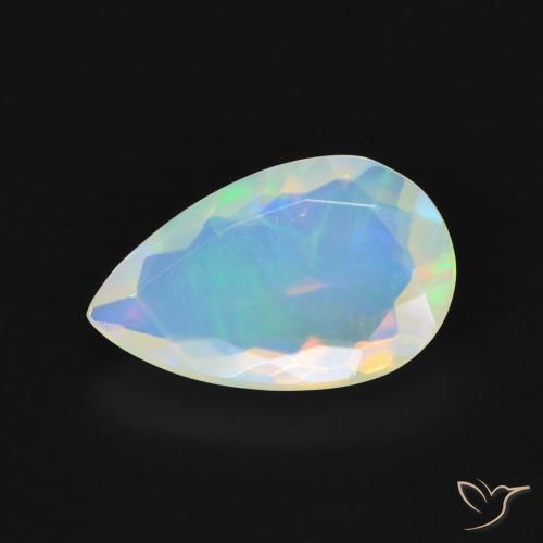 2.40ct Natural Multicolorido Opala, Formato de pêra, Transparente