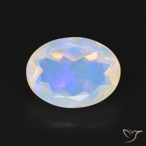 2.24ct Natural Branco azulado Opala, oval, Transparente