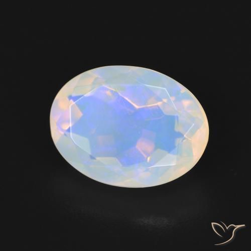 Opala Branco azulado Natural 2.24ct, oval, Transparente