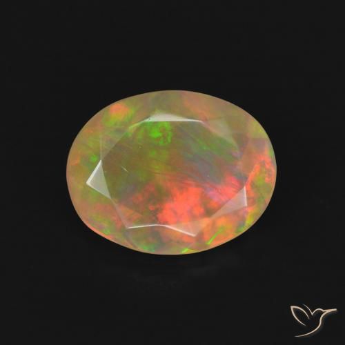 1.27ct Natural Multicolorido Opala, oval, Transparente