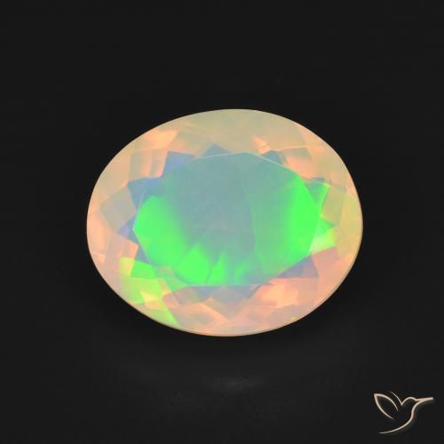 2.96ct Natural Multicolorido Opala, oval, Transparente