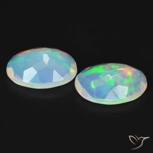Pedras preciosas de Opala Branco azulado natural de 2.48 ct, oval, Transparente