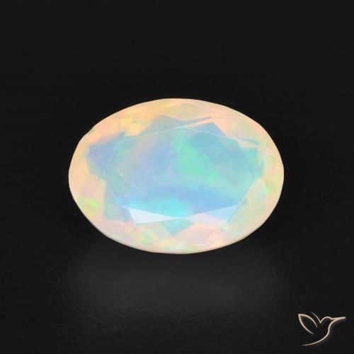1.40ct Natural Branco azulado Opala, oval, Transparente
