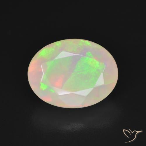2.42ct Natural Branco multicor Opala, oval, Translúcido
