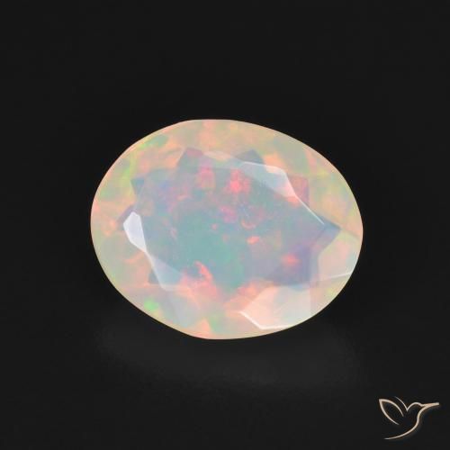 Opala Branco multicor Natural 1.32ct, oval, Transparente
