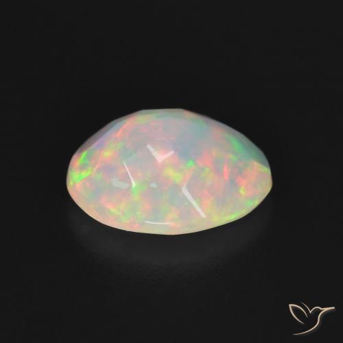 Opala Branco multicor Natural 1.32ct, oval, Transparente