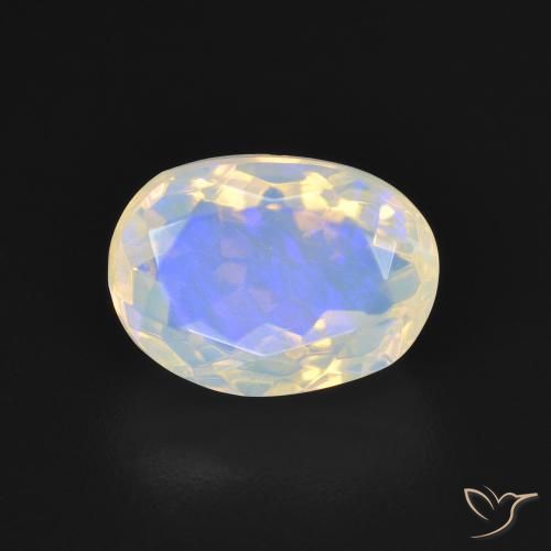 2.35ct Natural Branco azulado Opala, oval, Transparente