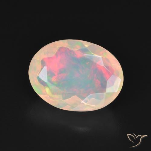 Opala Branco multicor Natural 2.20ct, oval, Transparente