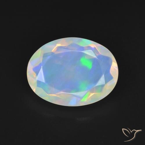 2.48ct Natural Branco azulado Opala, oval, Transparente
