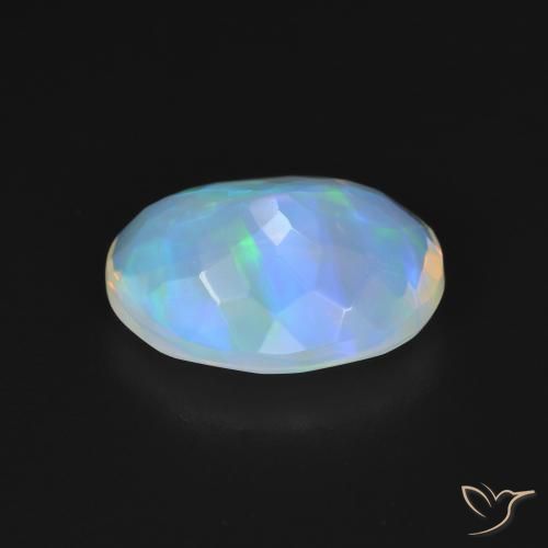 Opala Branco azulado Natural 2.48ct, oval, Transparente