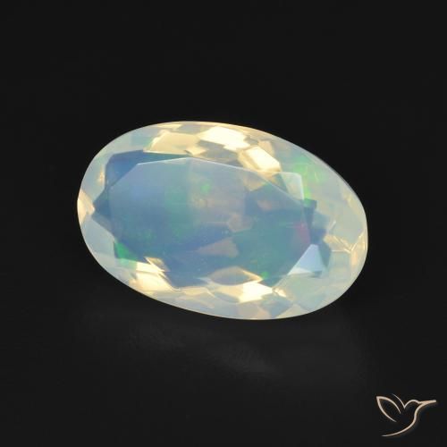 Opala Branco azulado Natural 2.86ct, oval, Transparente