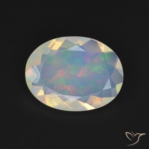 2.21ct Natural Branco multicor Opala, oval, Transparente