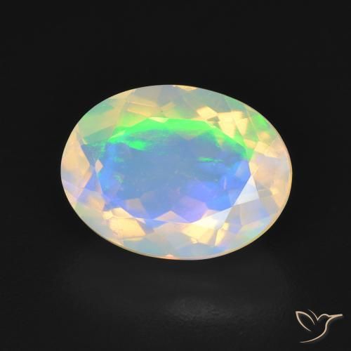 Opala Branco azulado Natural 2.17ct, oval, Transparente