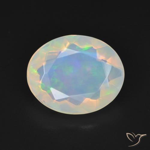 2.42ct Natural Branco multicor Opala, oval, Transparente