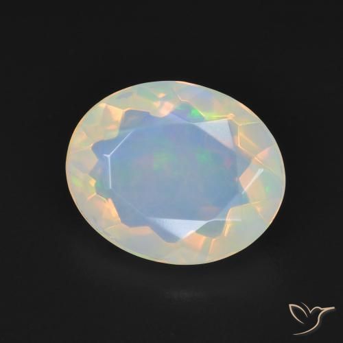 Opala Branco multicor Natural 2.42ct, oval, Transparente